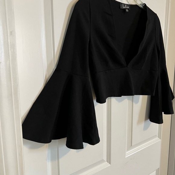 Lulus Well Played Black Long Sleeve Crop Top Size XL - Picture 7 of 10